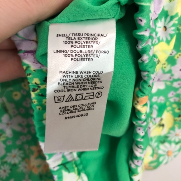 Loft Green Floral Sleeveless Bubble Hem Top Large - Picture 8 of 12